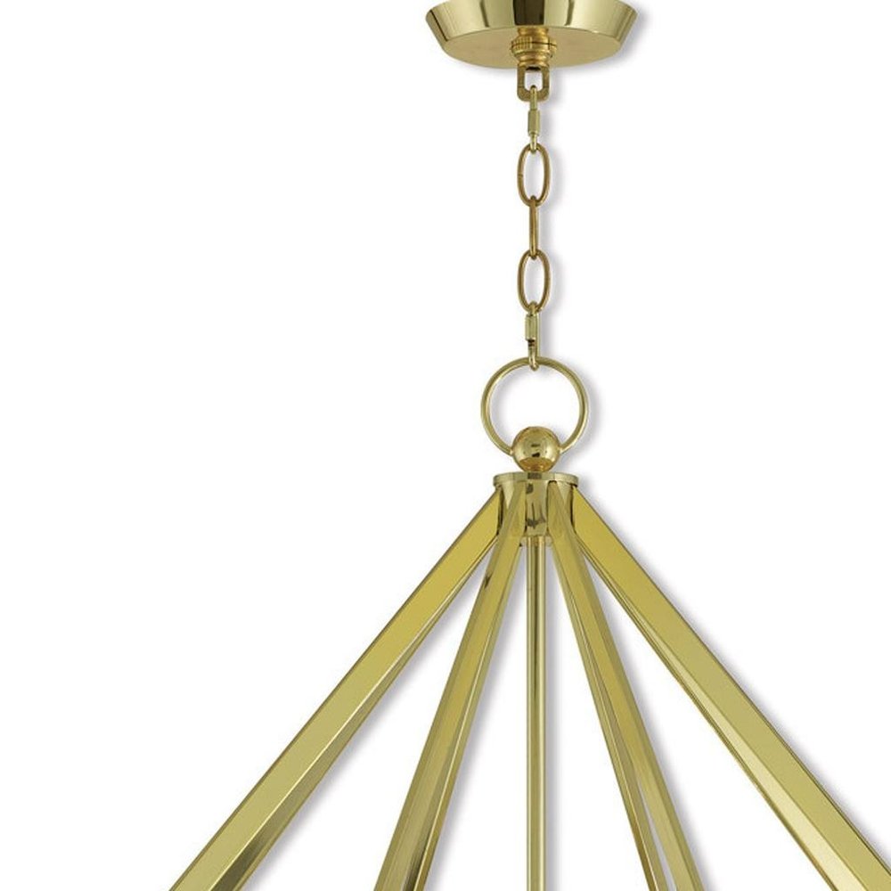 Eight Light Dimmable Chandelier With Shades