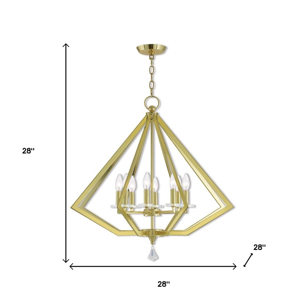 Eight Light Dimmable Chandelier With Shades