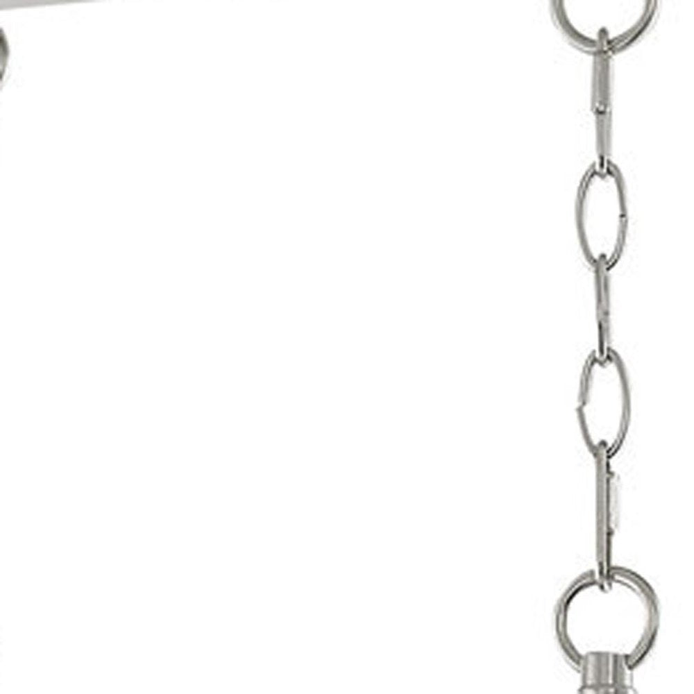 Nickel Eight Light Metal Dimmable Chandelier With Shades