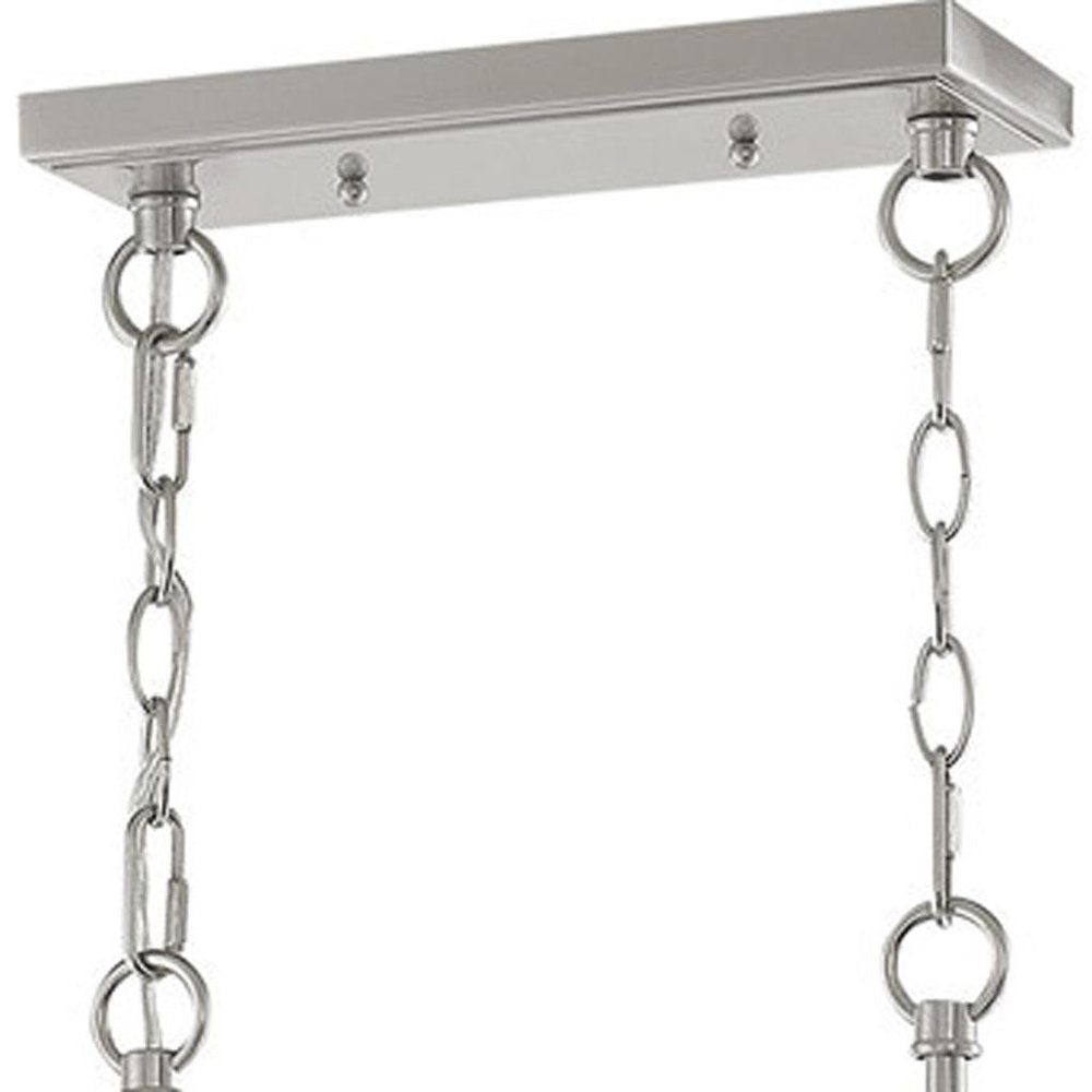 Nickel Eight Light Metal Dimmable Chandelier With Shades
