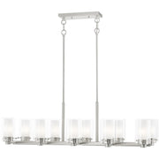 Nickel Ten Light Metal Dimmable Chandelier With Shades
