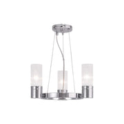 Silver Three Light Metal Dimmable Chandelier With Shades