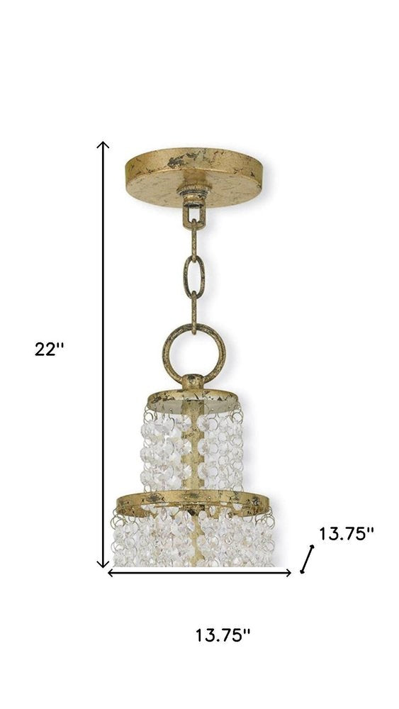 Gold Clear And Off White Three Light Metal Dimmable Chandelier With Shades