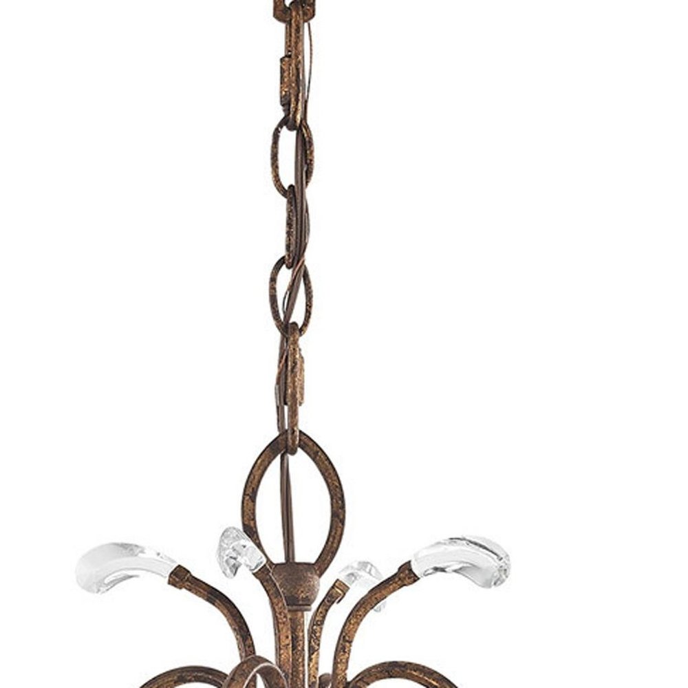 Bronze Four Light Metal Dimmable Chandelier With Shades