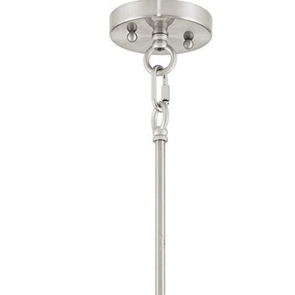 Nickel Five Light Metal Dimmable Chandelier With Shades