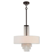 Bronze Four Light Metal Dimmable Chandelier With Shades