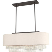 Bronze Three Light Metal Dimmable Chandelier With Shades
