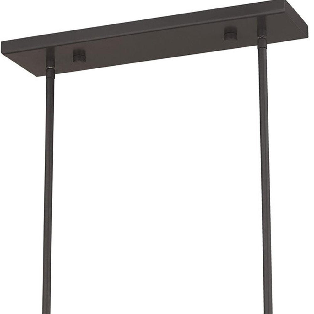 Bronze Three Light Metal Dimmable Chandelier With Shades