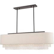 Bronze Five Light Metal Dimmable Chandelier With Shades