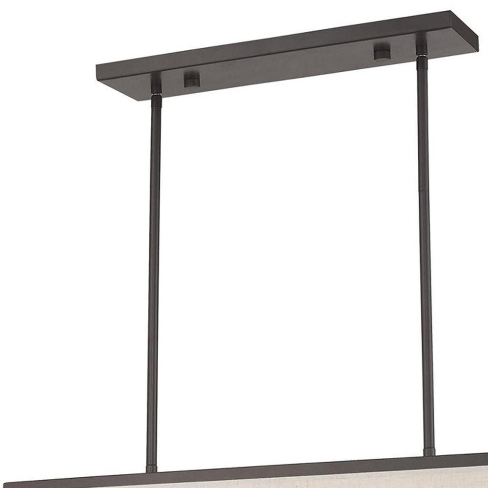 Bronze Five Light Metal Dimmable Chandelier With Shades