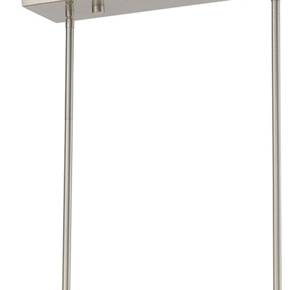 Nickel Five Light Metal Dimmable Chandelier With Shades