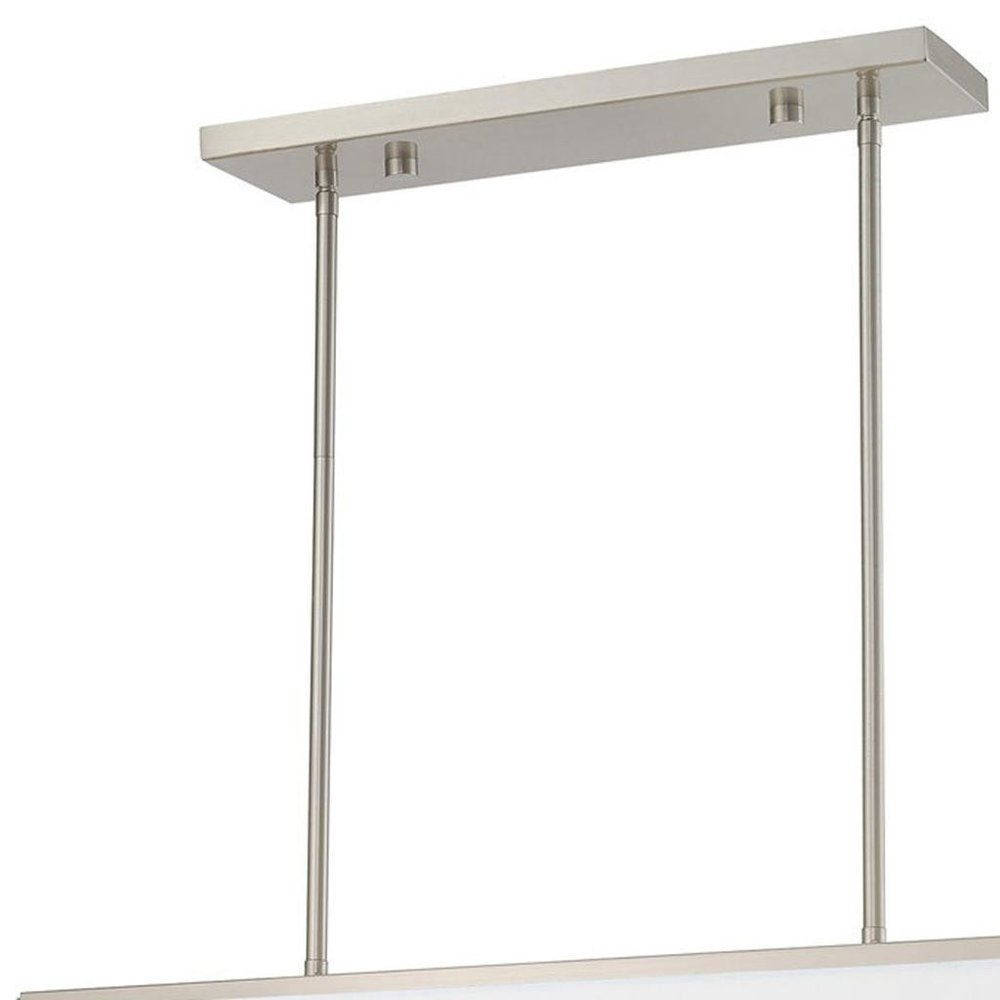 Nickel Five Light Metal Dimmable Chandelier With Shades