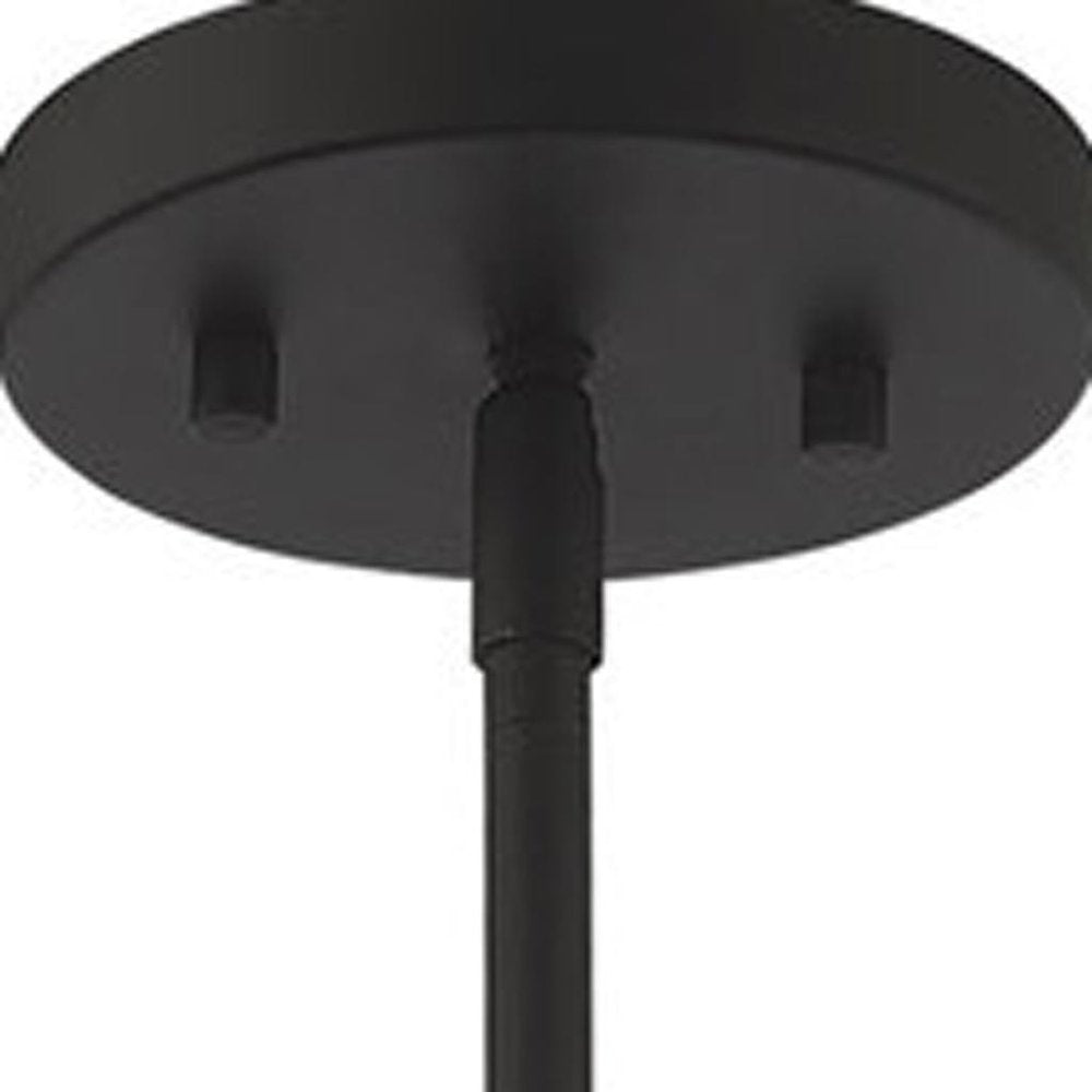 Black Three Light Metal Dimmable Chandelier With Shades