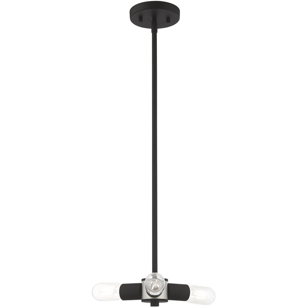 Black Three Light Metal Dimmable Chandelier With Shades