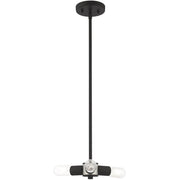 Black Three Light Metal Dimmable Chandelier With Shades