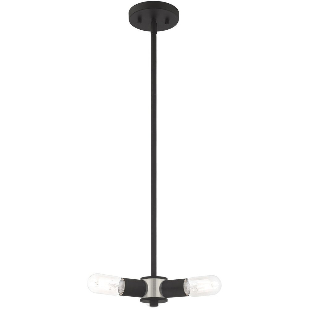 Black Three Light Metal Dimmable Chandelier With Shades