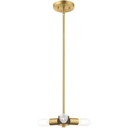 Brass Three Light Metal Dimmable Chandelier With Shades
