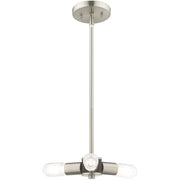 Nickel Three Light Metal Dimmable Chandelier With Shades