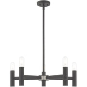 Five Light Dimmable Chandelier With Shades