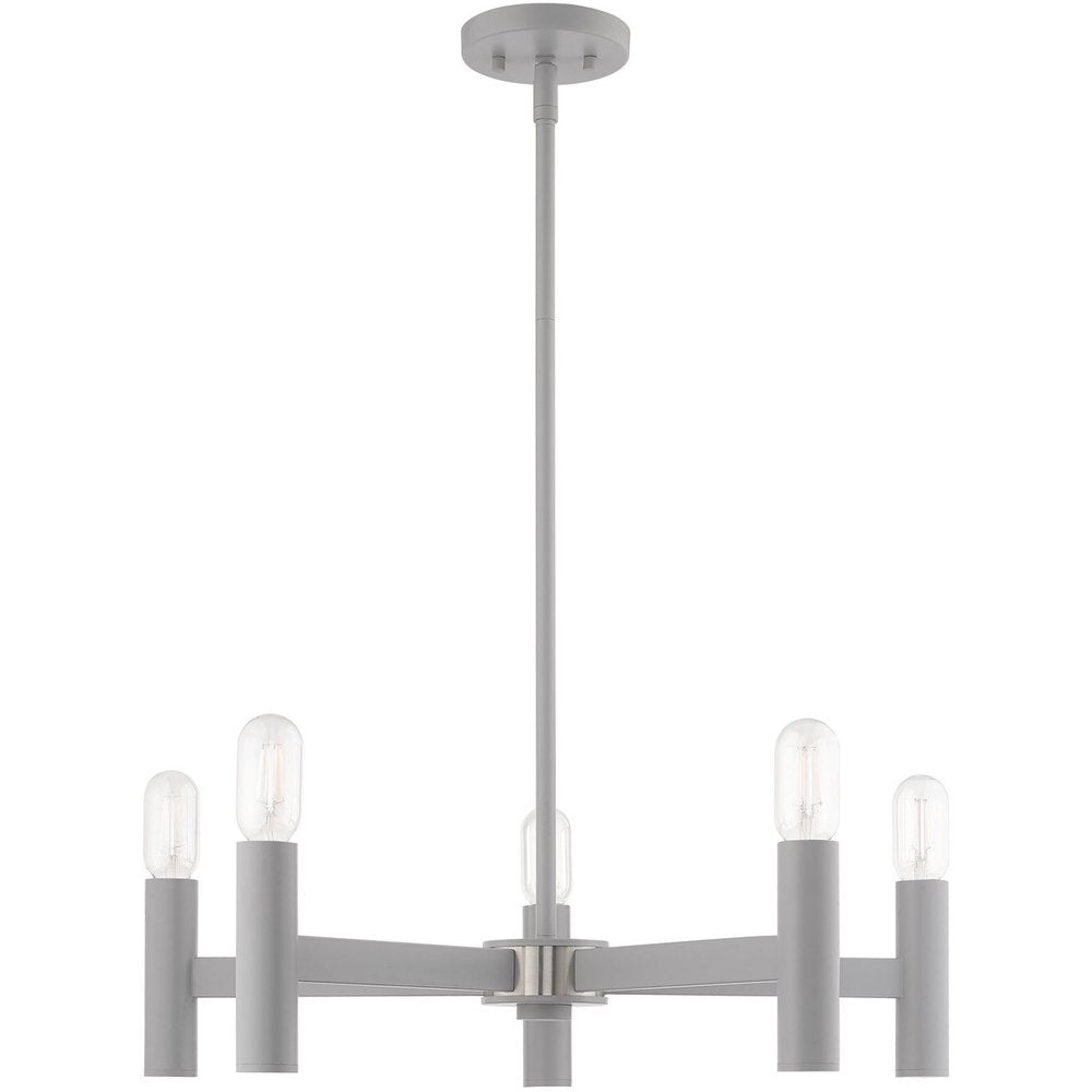 Five Light Dimmable Chandelier With Shades