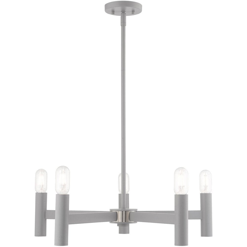 Five Light Dimmable Chandelier With Shades