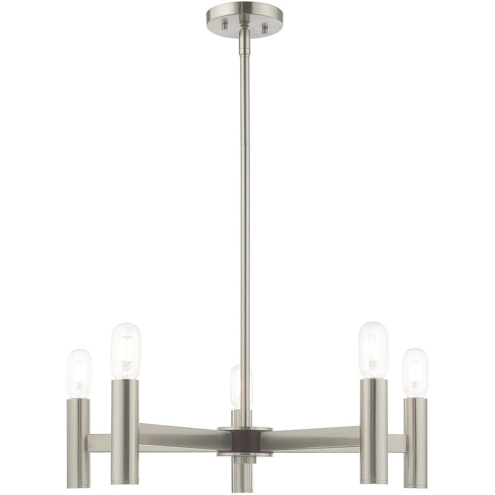 Five Light Dimmable Chandelier With Shades