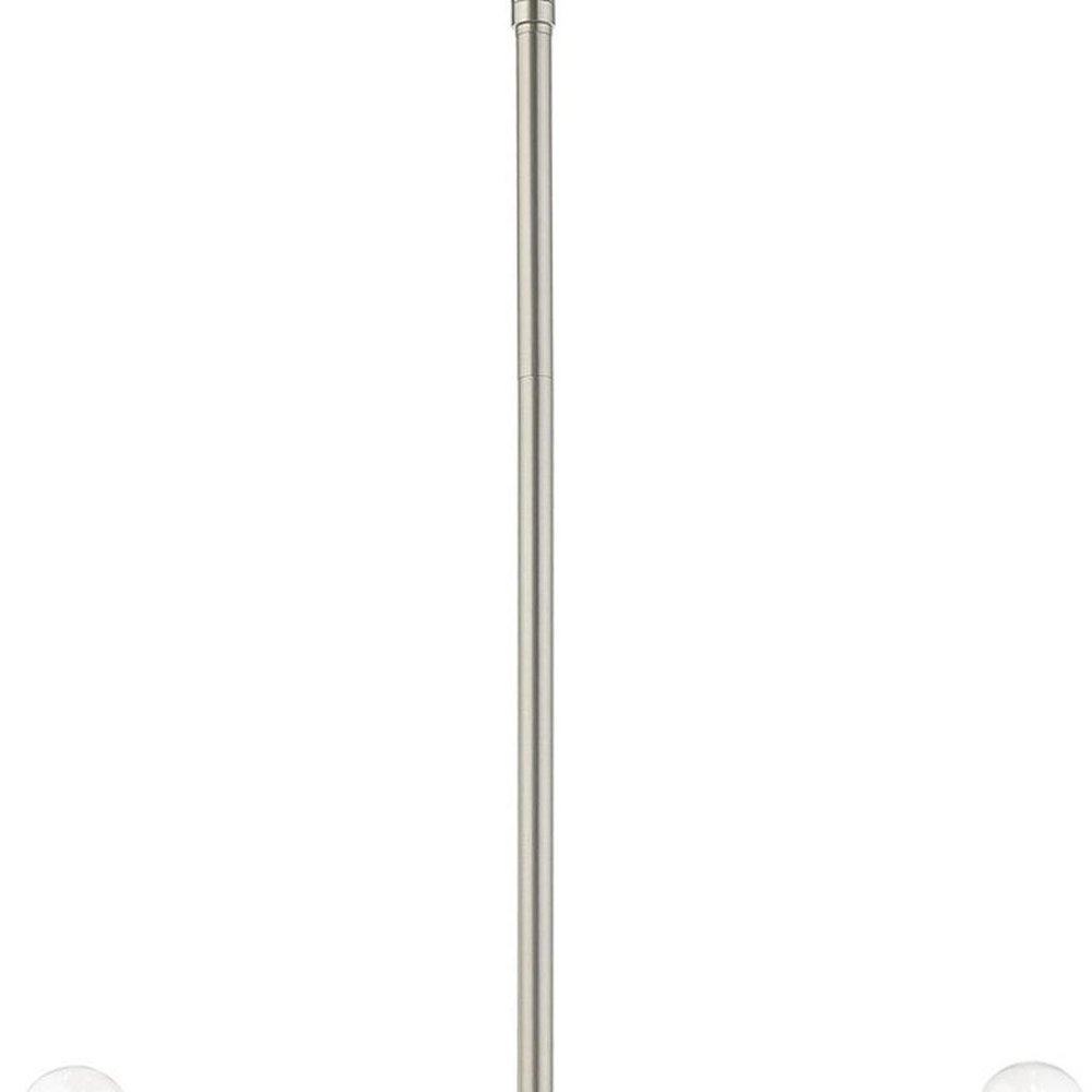 Nickel Five Light Metal Dimmable Chandelier With Shades