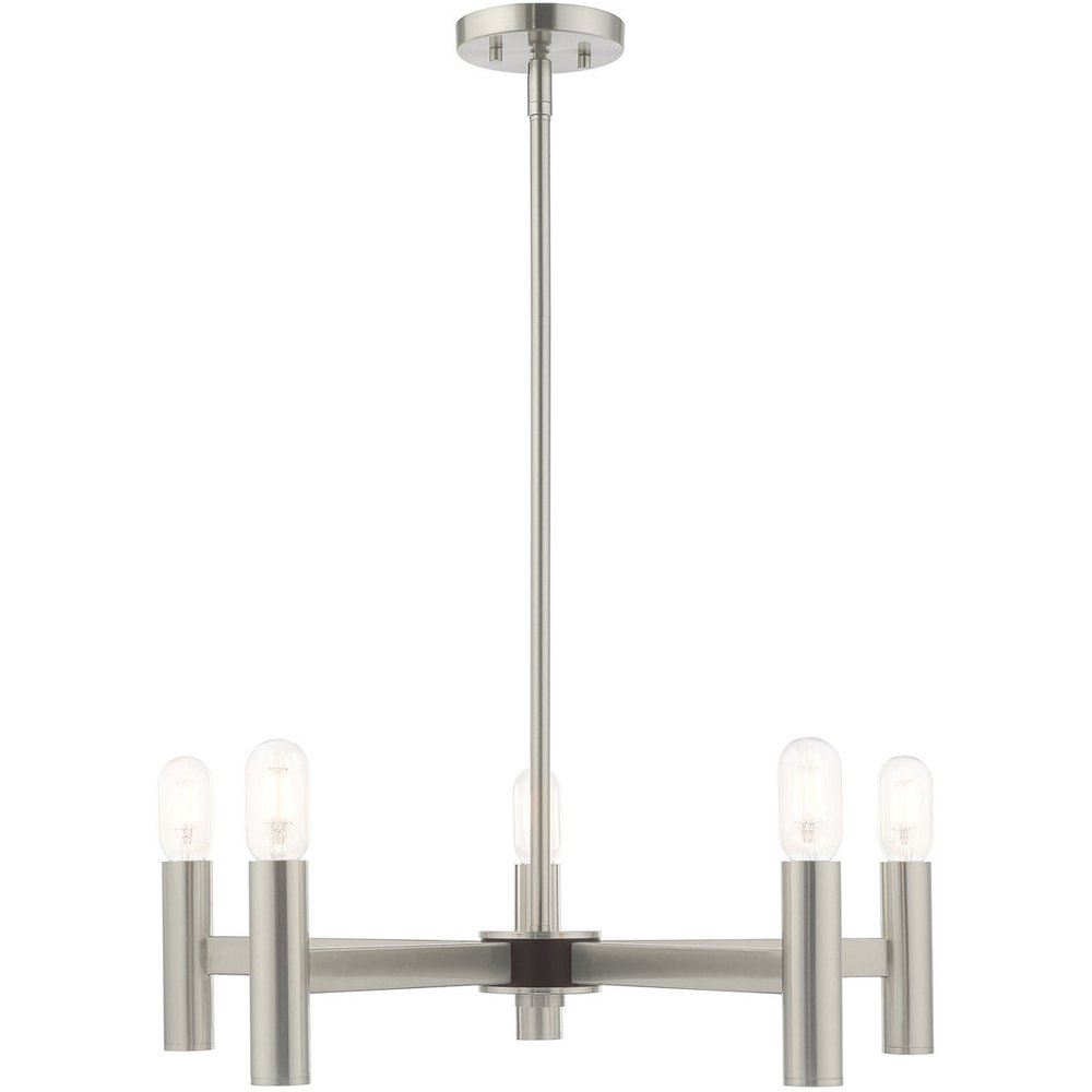 Five Light Dimmable Chandelier With Shades