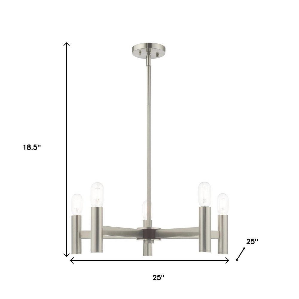 Five Light Dimmable Chandelier With Shades