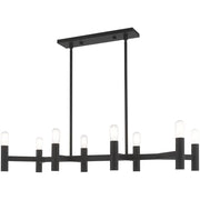 Black Eight Light Dimmable Chandelier With Shades