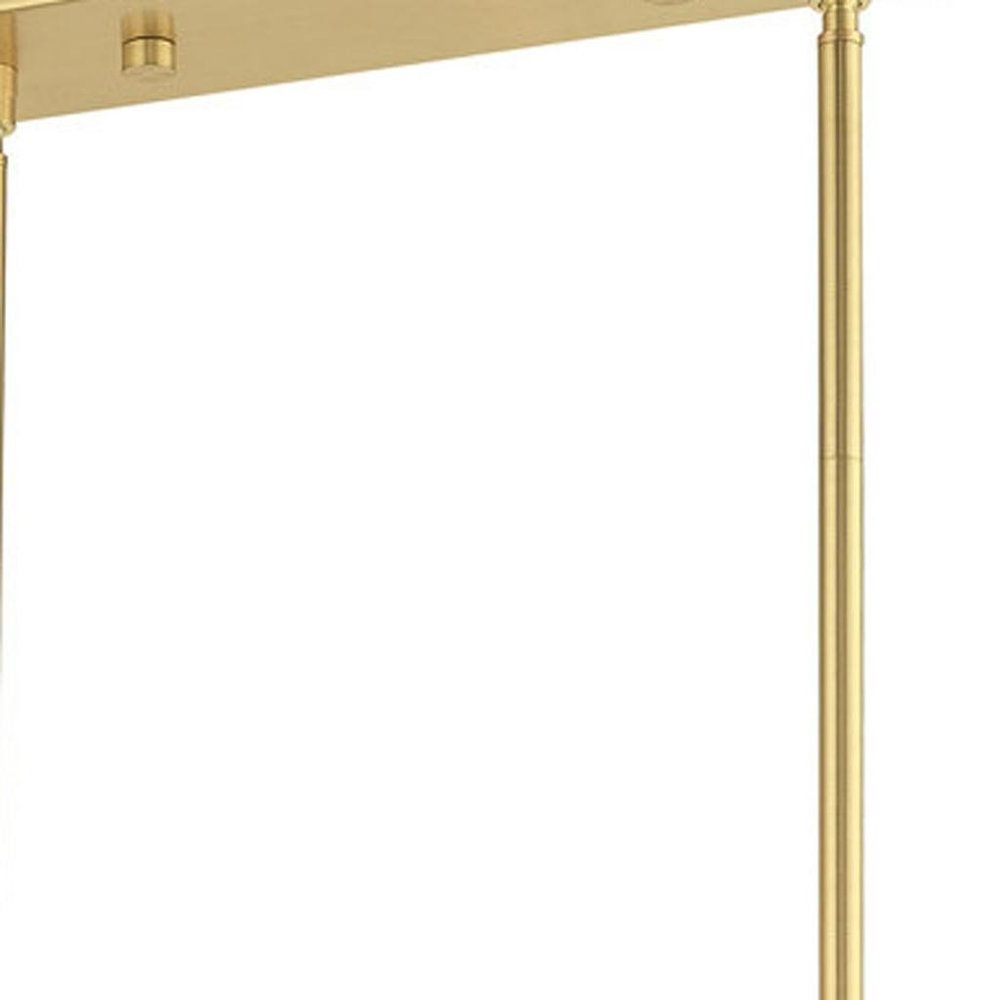 Brass Eight Light Metal Dimmable Chandelier With Shades