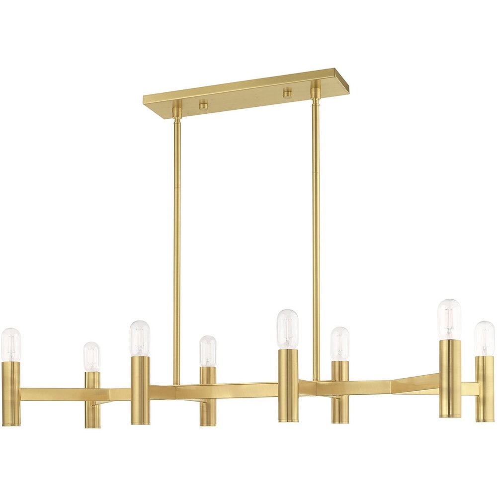 Eight Light Dimmable Chandelier With Shades