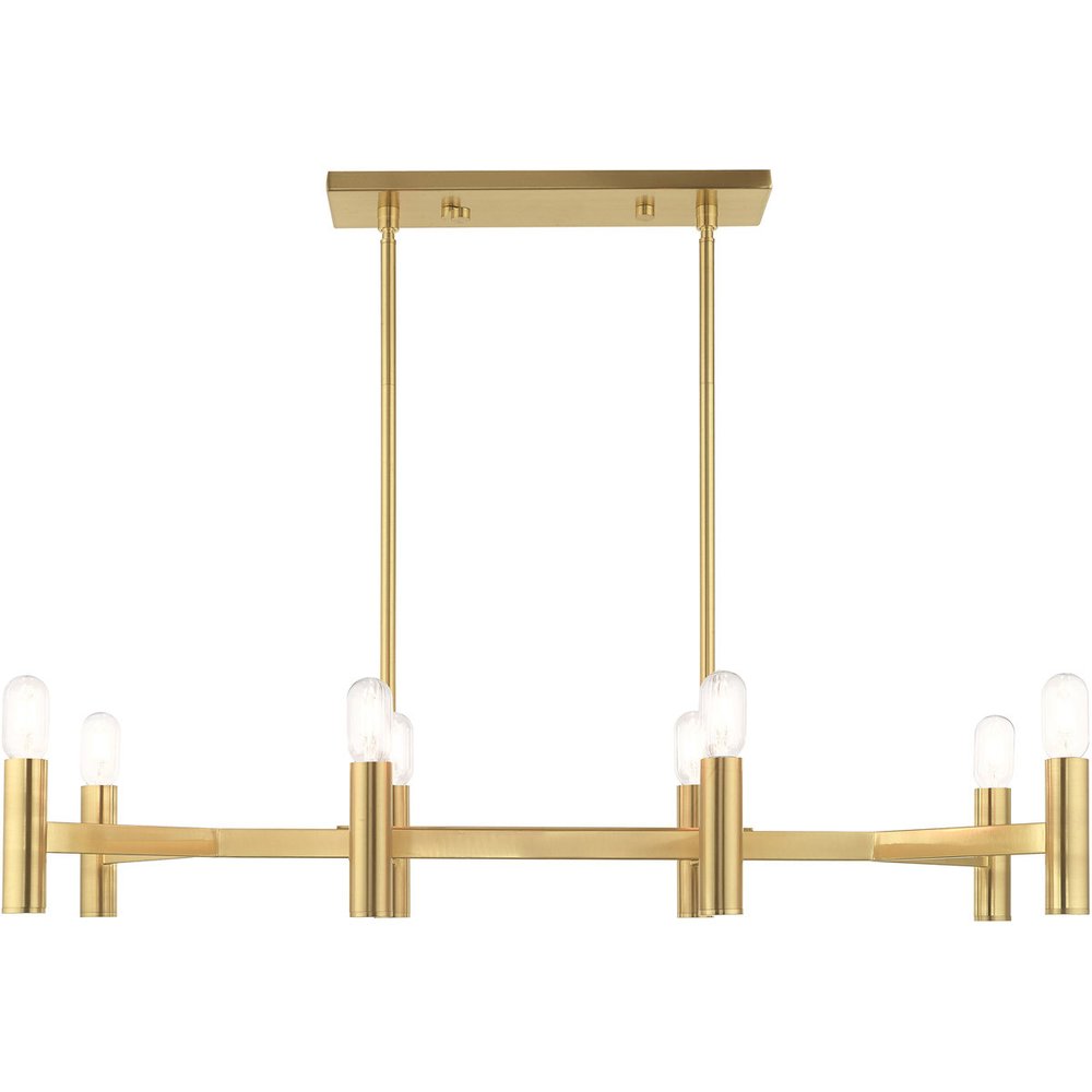 Eight Light Dimmable Chandelier With Shades