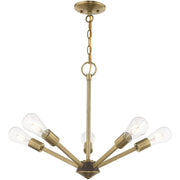 Five Light Dimmable Chandelier With Shades