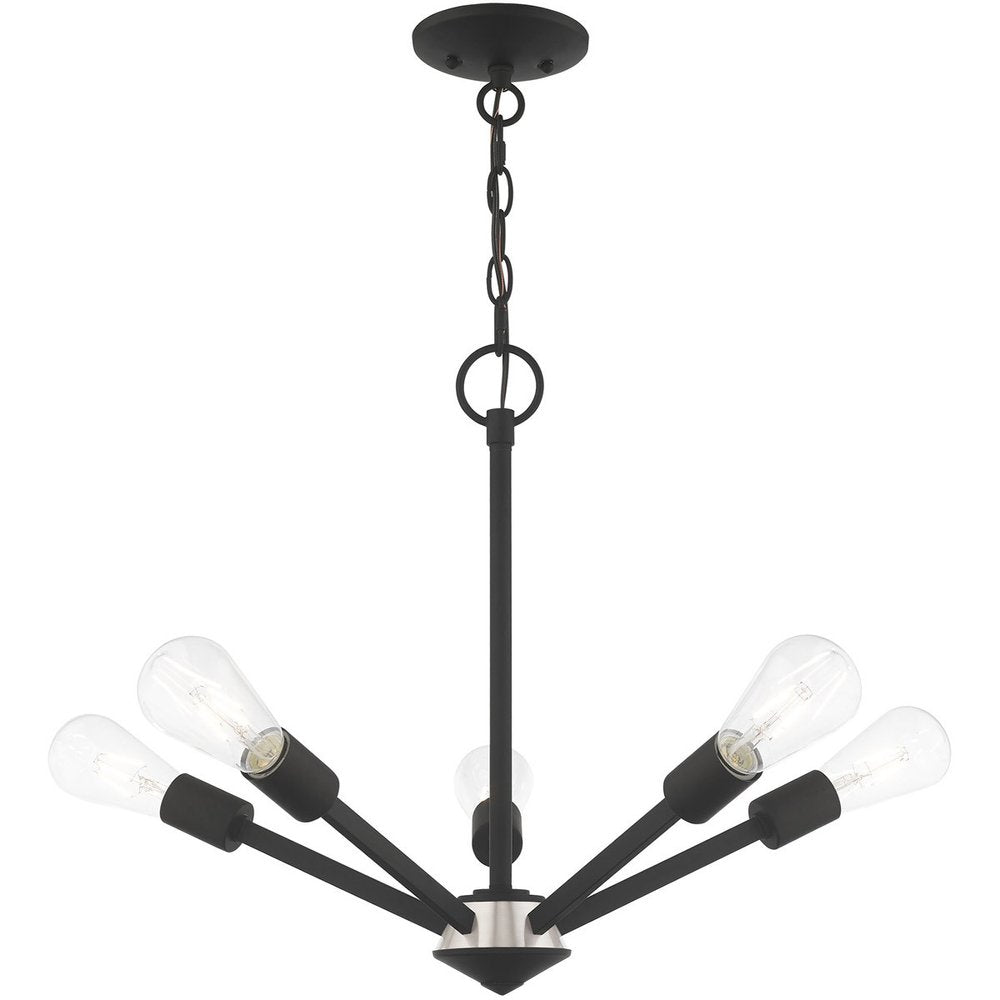 Five Light Dimmable Chandelier With Shades