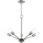 Five Light Dimmable Chandelier With Shades