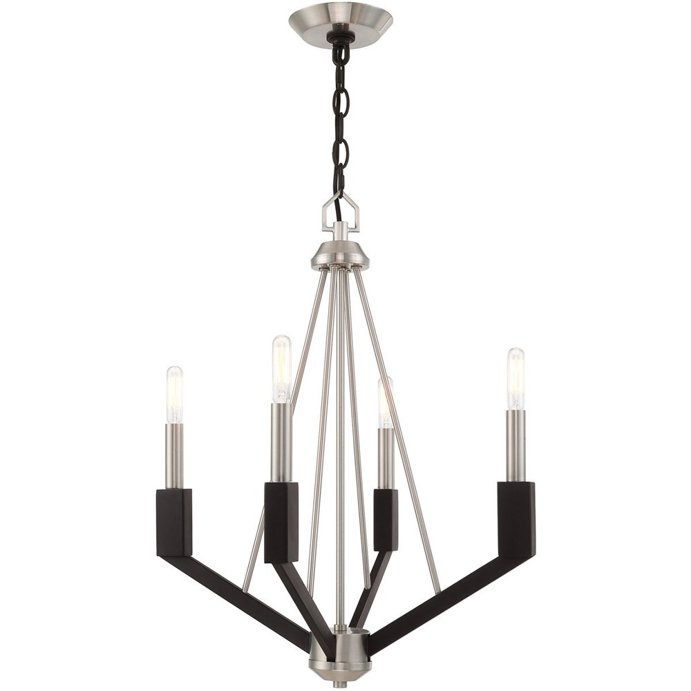 Four Light Dimmable Chandelier With Shades