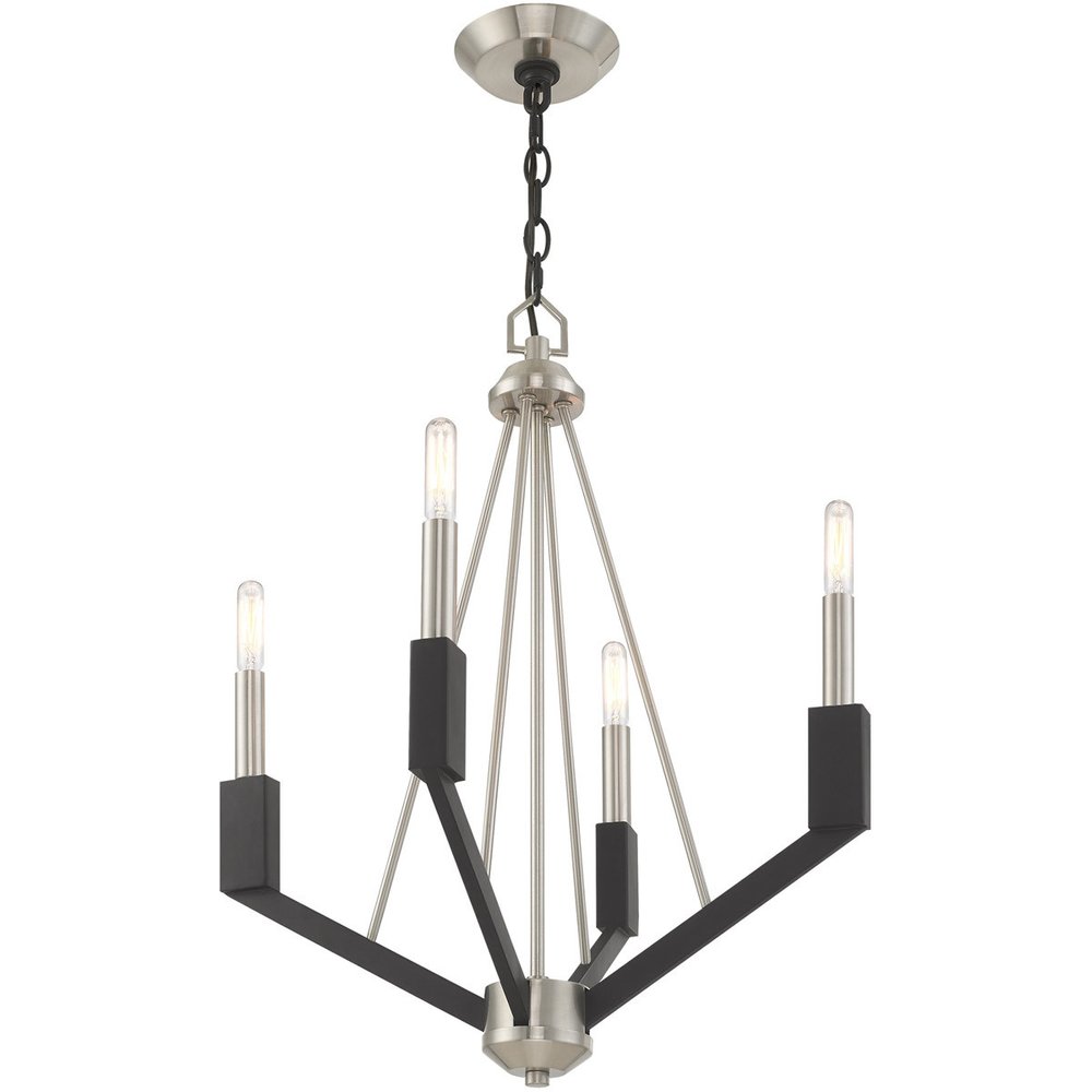 Four Light Dimmable Chandelier With Shades