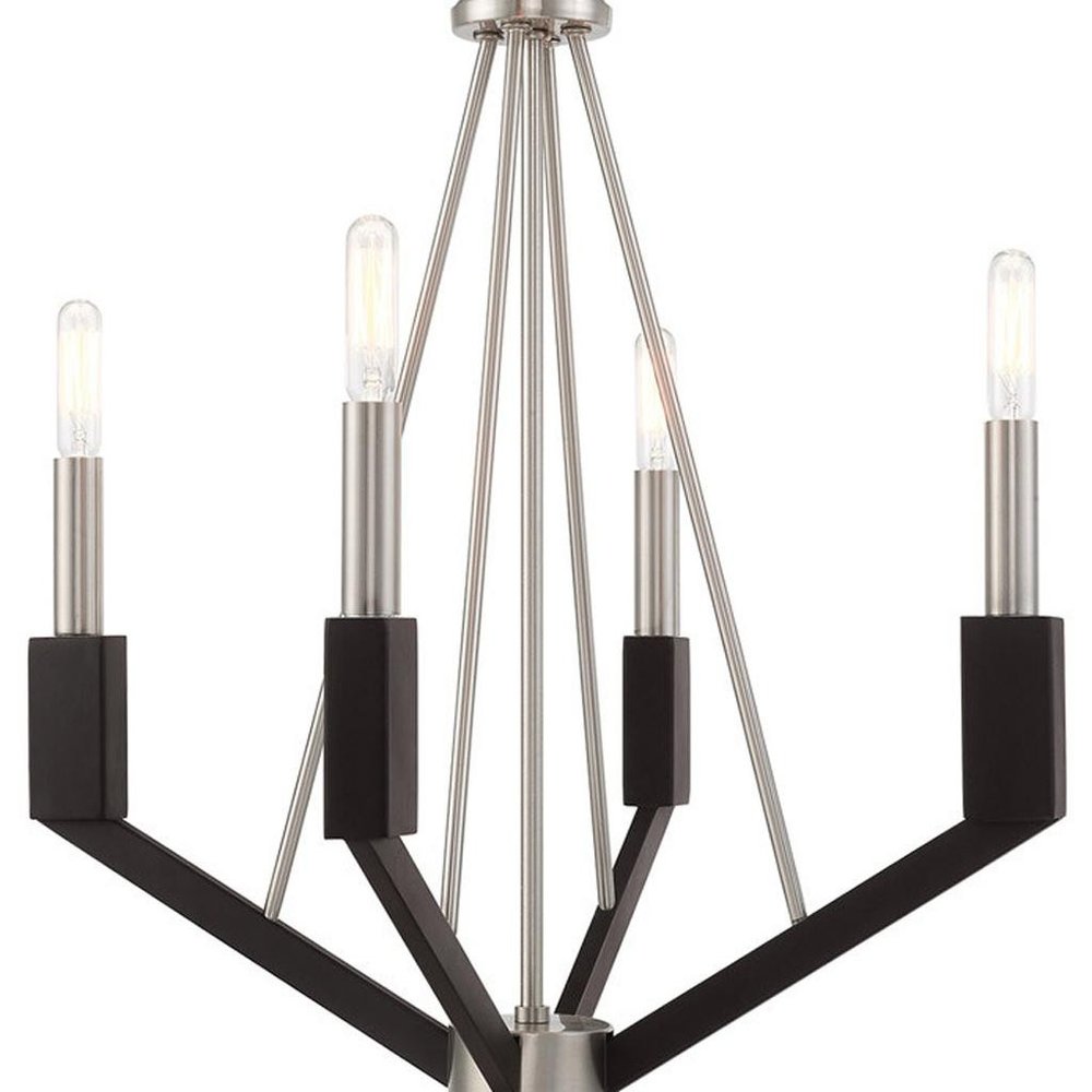 Four Light Dimmable Chandelier With Shades