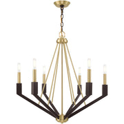 Six Light Dimmable Chandelier With Shades