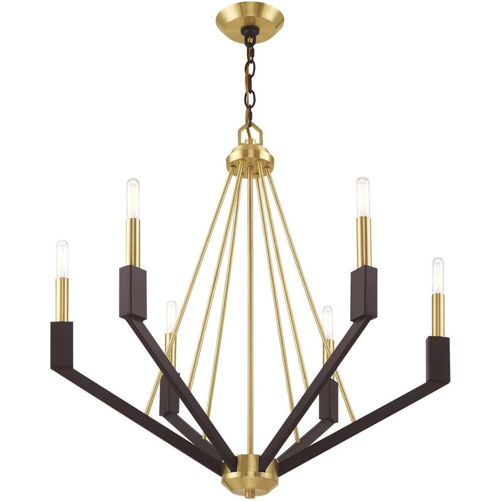 Six Light Dimmable Chandelier With Shades