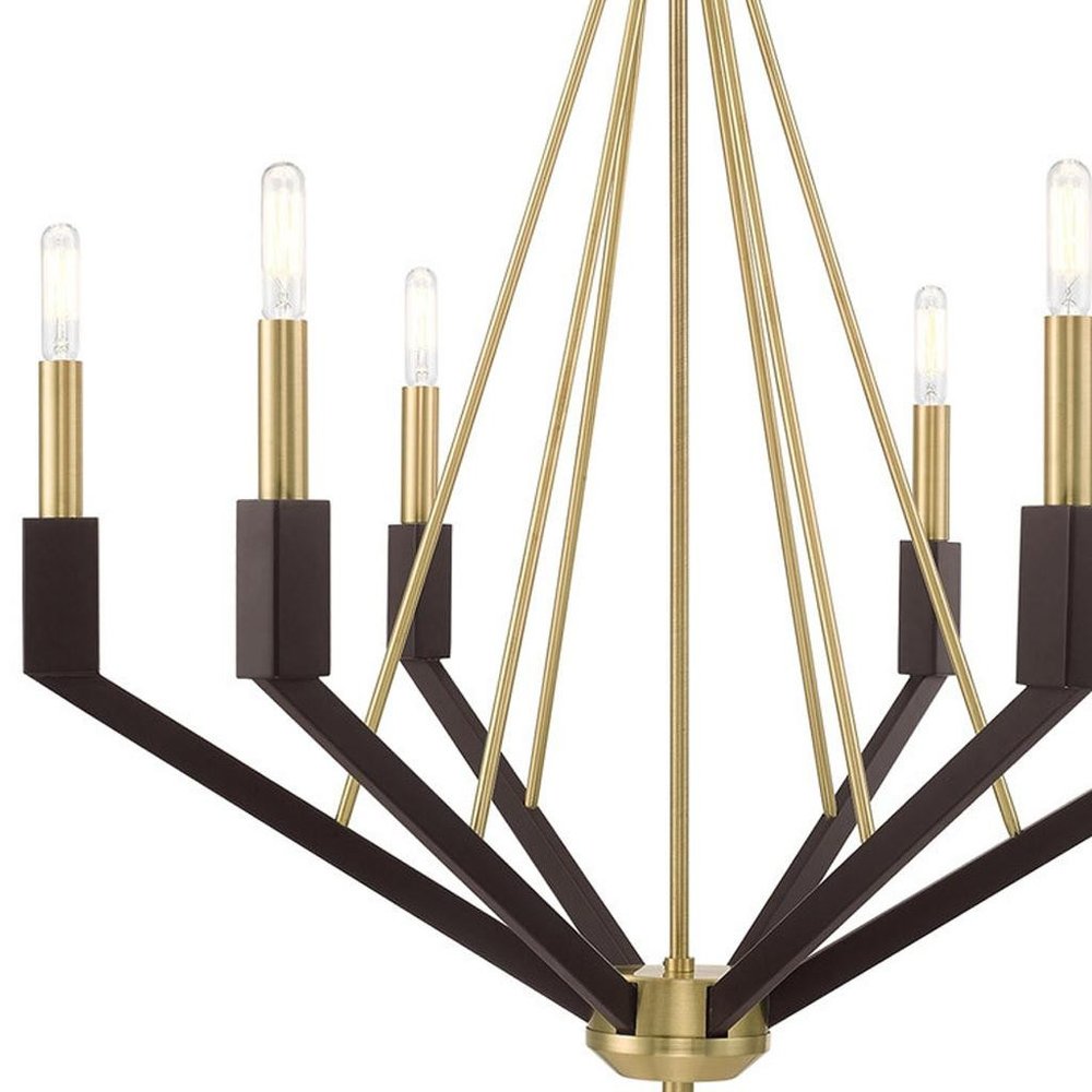 Six Light Dimmable Chandelier With Shades