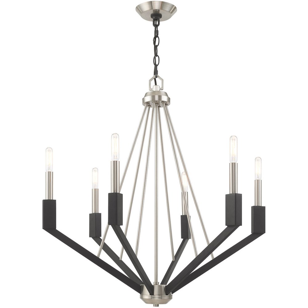 Six Light Dimmable Chandelier With Shades