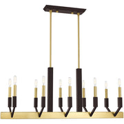 Ten Light Dimmable Chandelier With Shades