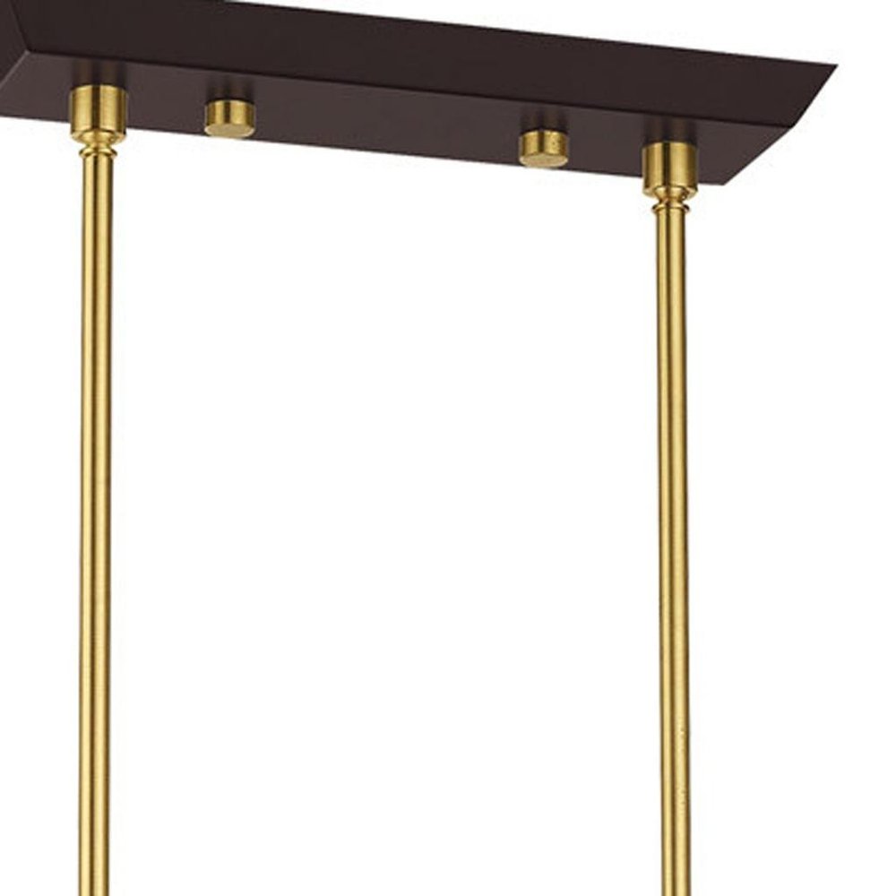 Bronze Ten Light Metal Dimmable Chandelier With Shades