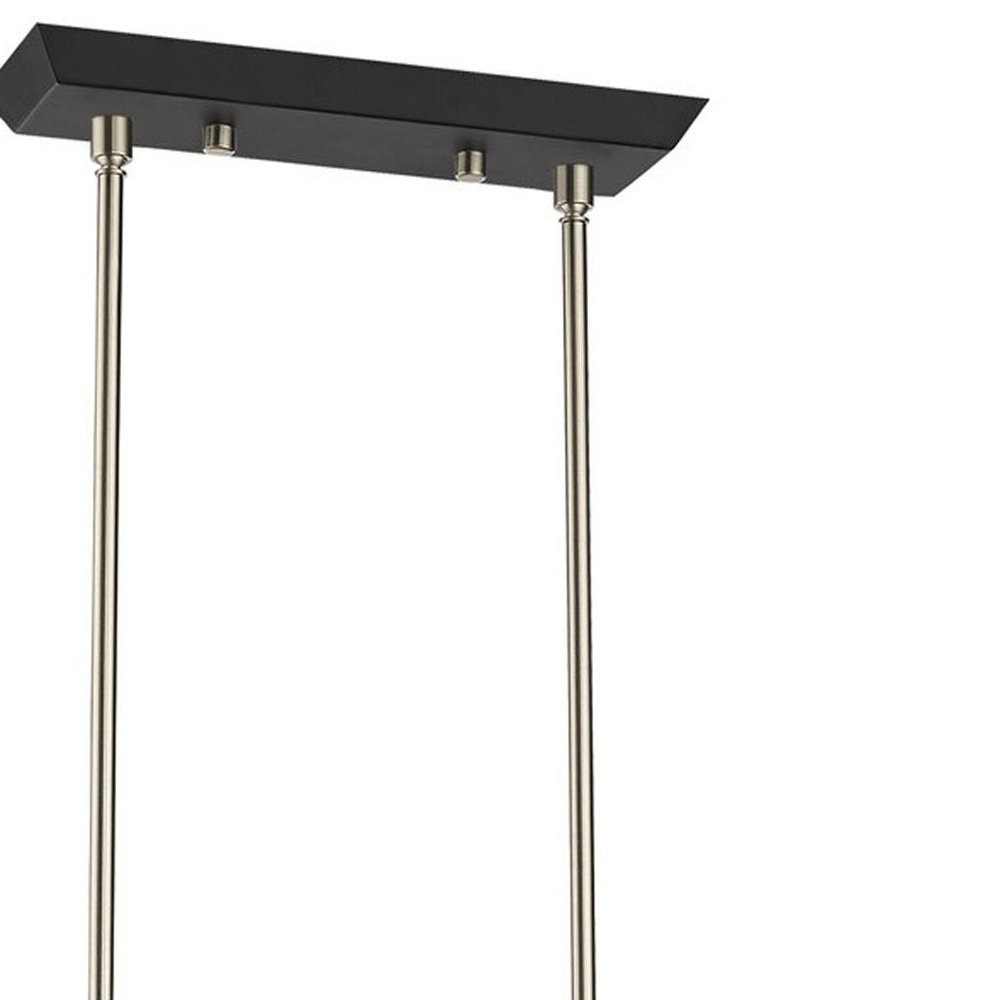Nickel Ten Light Metal Dimmable Chandelier With Shades