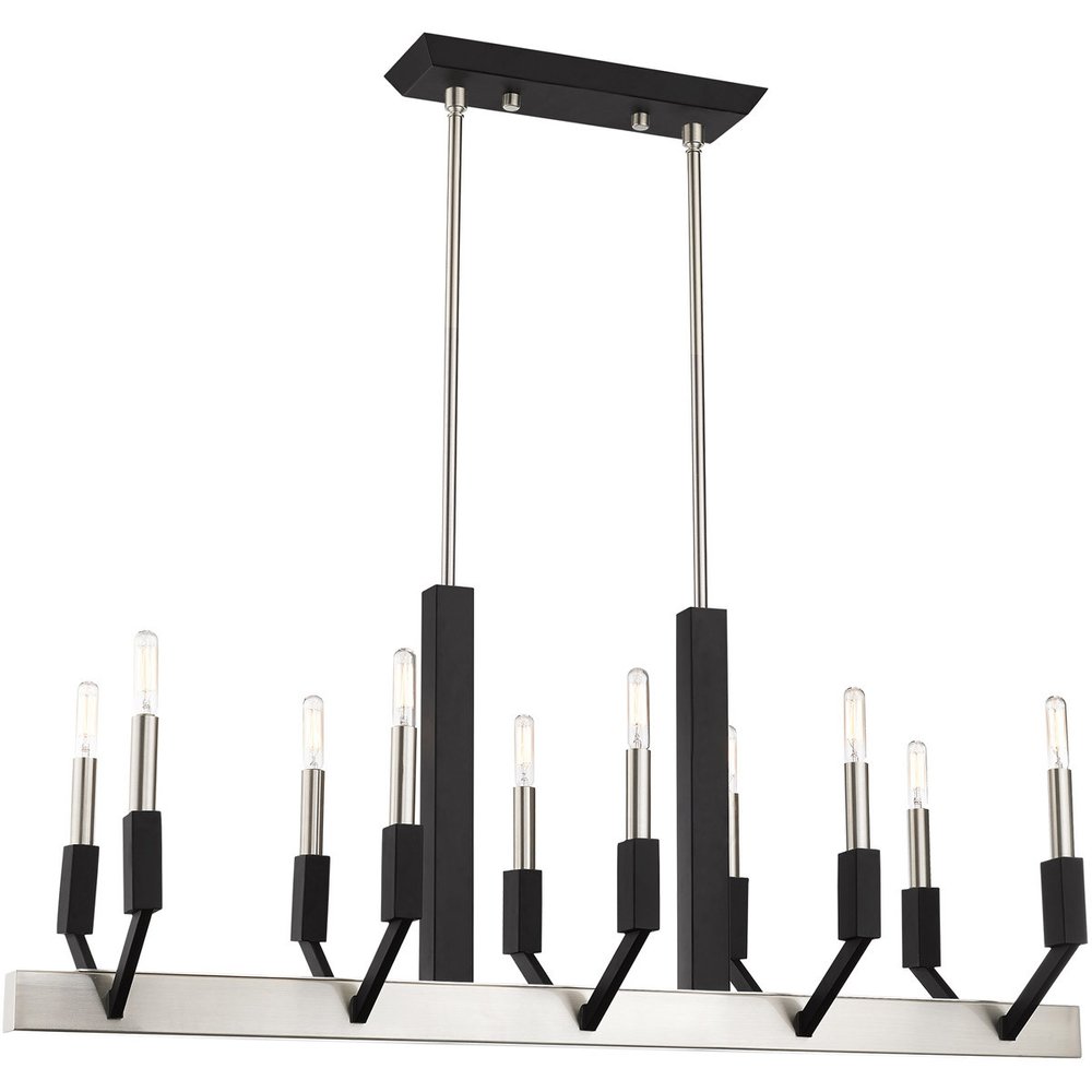 Ten Light Dimmable Chandelier With Shades