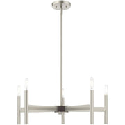 Five Light Dimmable Chandelier With Shades