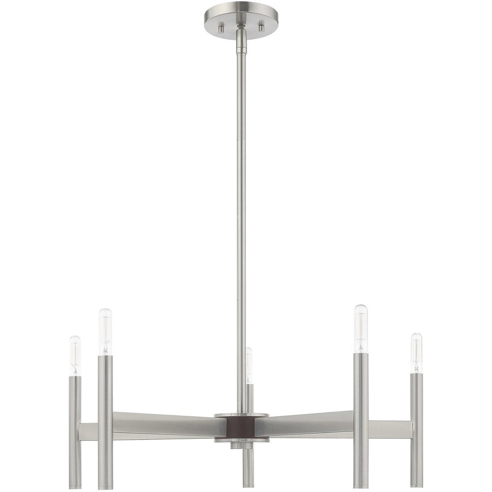 Five Light Dimmable Chandelier With Shades