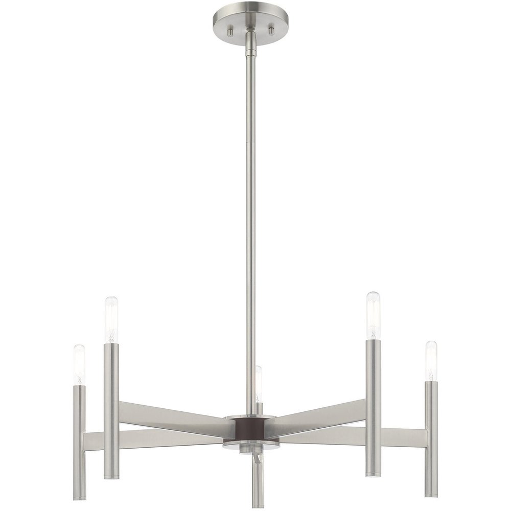 Five Light Dimmable Chandelier With Shades